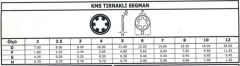 KMS Tırnaklı Segmanlar M 6